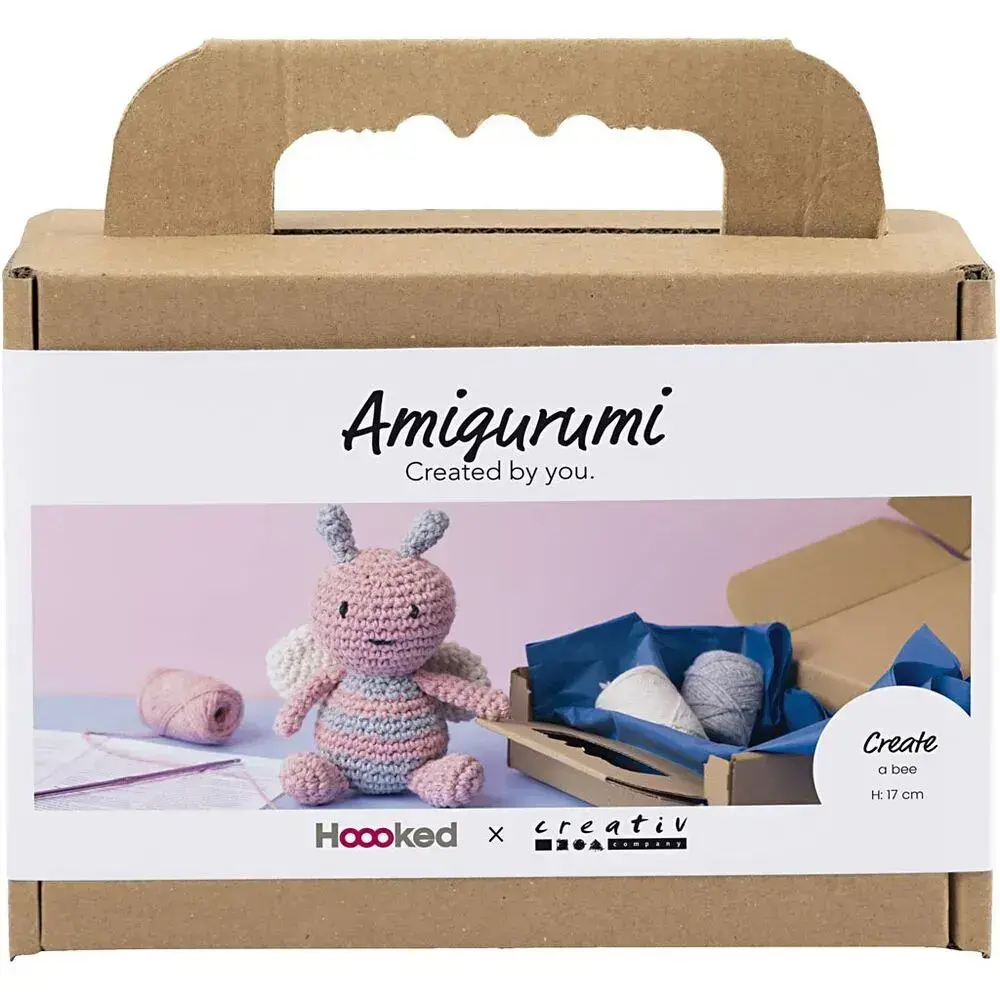 hækle japanske DIY Kit Amigurumi Honningbi i pastelfarver