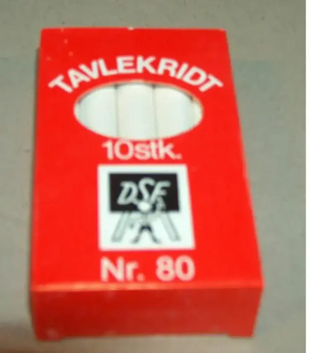 Tavlekridt hvide 80-101 ks. 9mm 10 stk