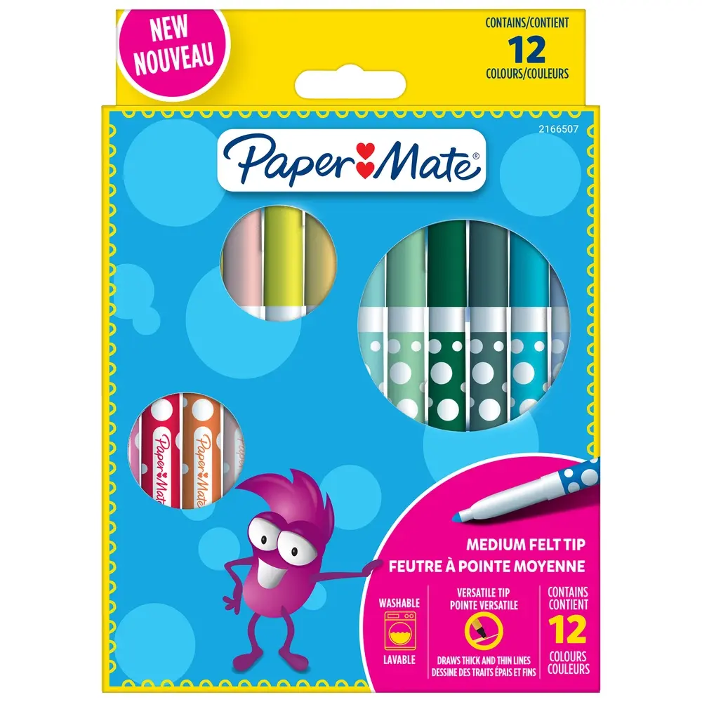 Børne tusser PaperMate 12 Ass