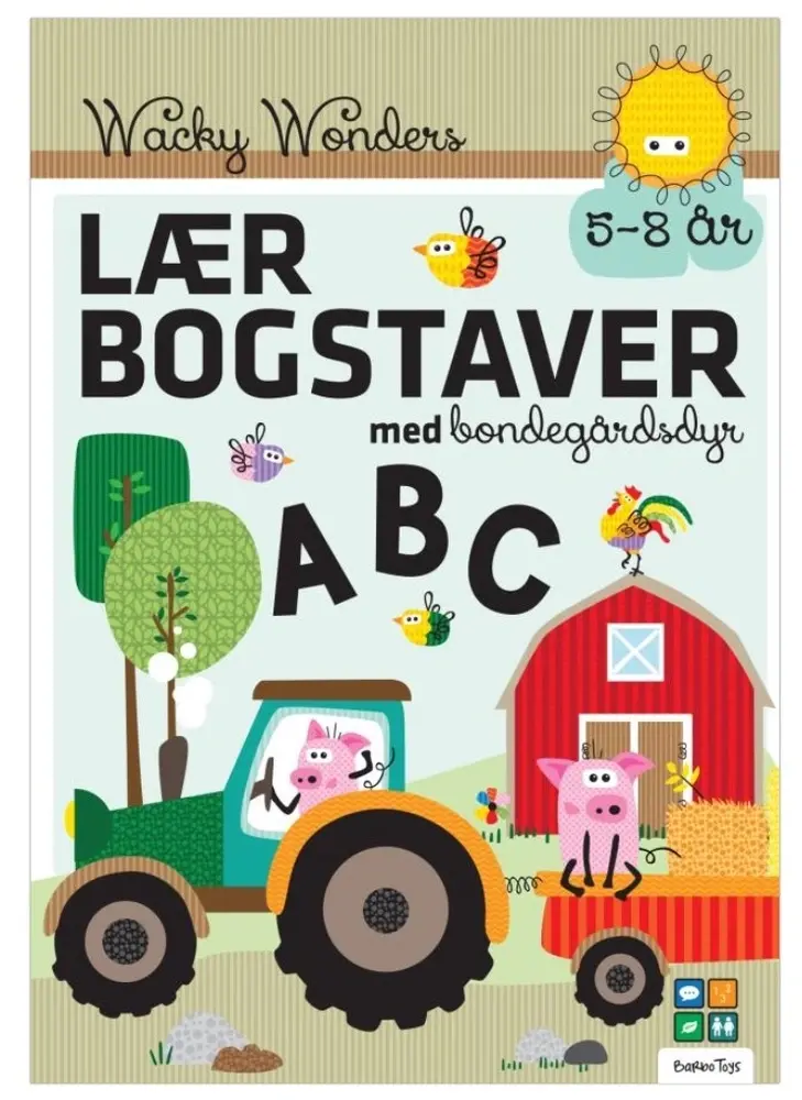 Aktivitetsbog Lær Bogstaver med Wacky Wonders Bondegårdsdyr - ABC