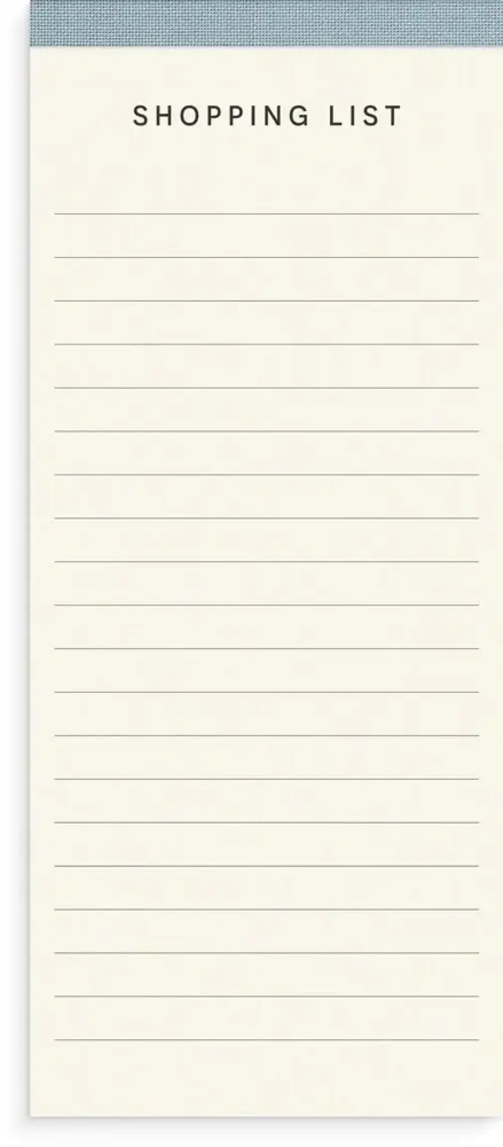 Blok Afrivning Shopping List textile 80 sider 120g linjeret