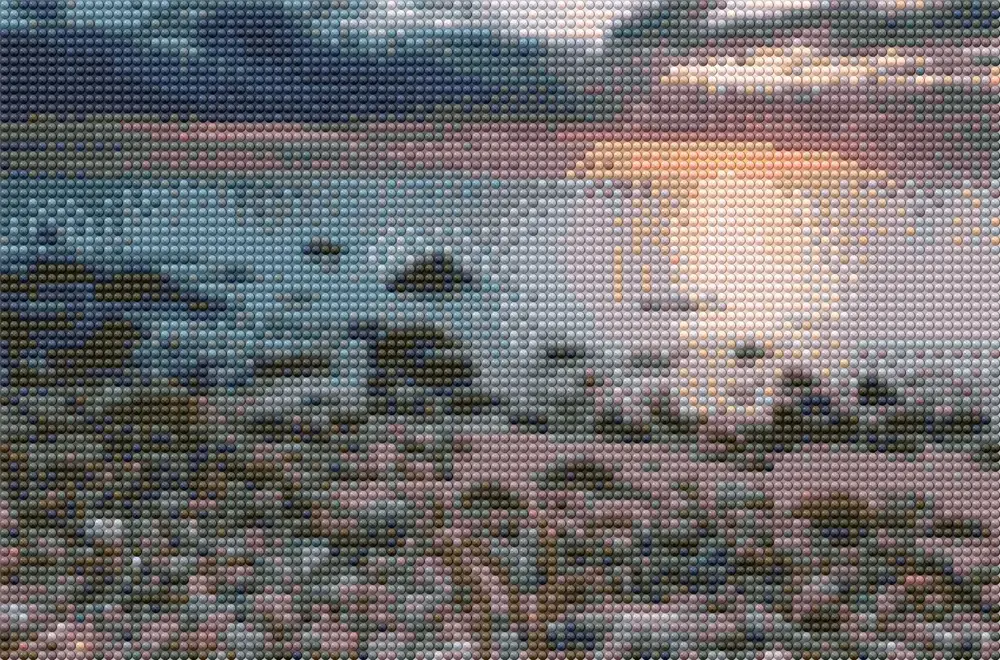 Diamond Art Solnedgang/Vand 20X30Cm