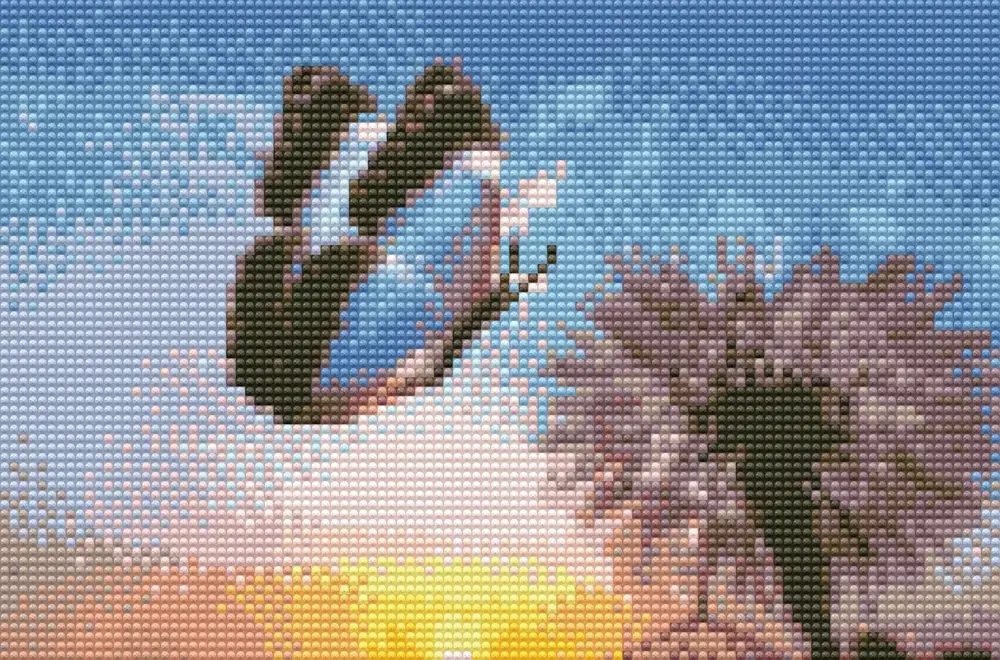 Diamond art flamingoer m/solnedgang 20 x 30 cm