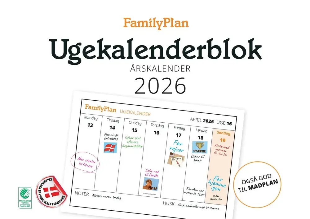 Familyplan Uge-Kalender Blok 2026