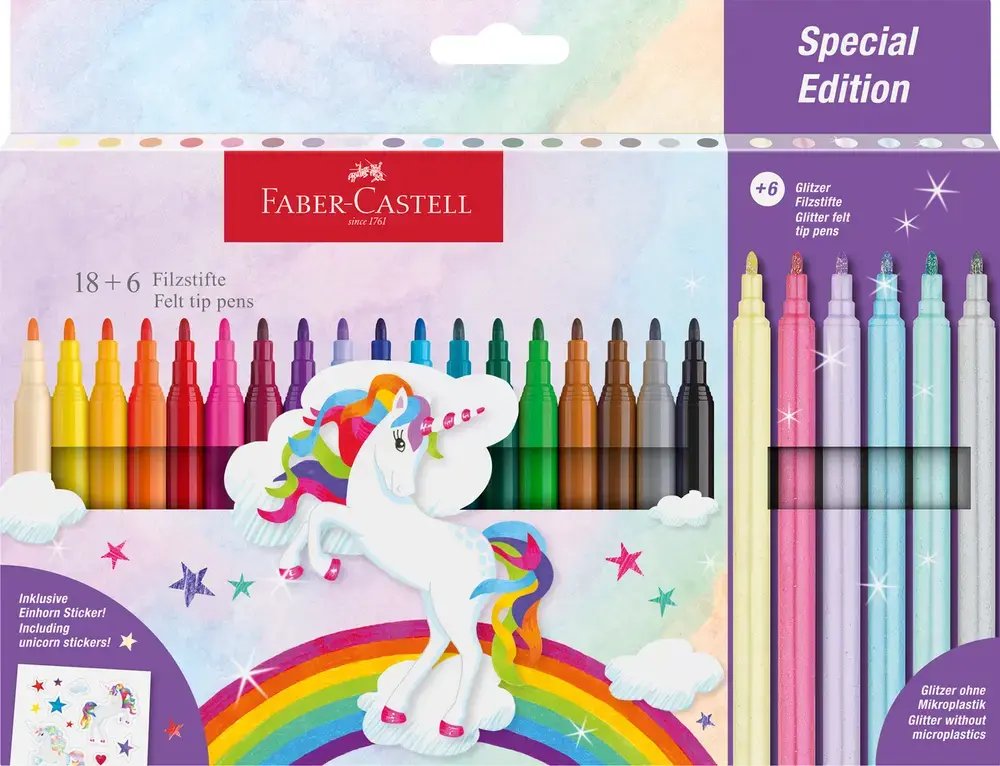 Tusser Faber-Castell Unicorn 18 + 6 Pastel