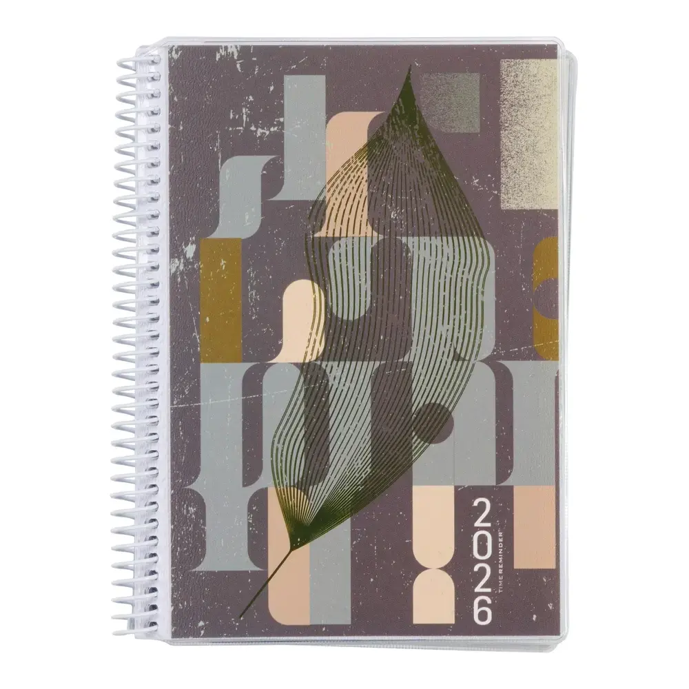 Spiralkalender 2026 Uge Stor Minimalistisk Design Bordeaux 