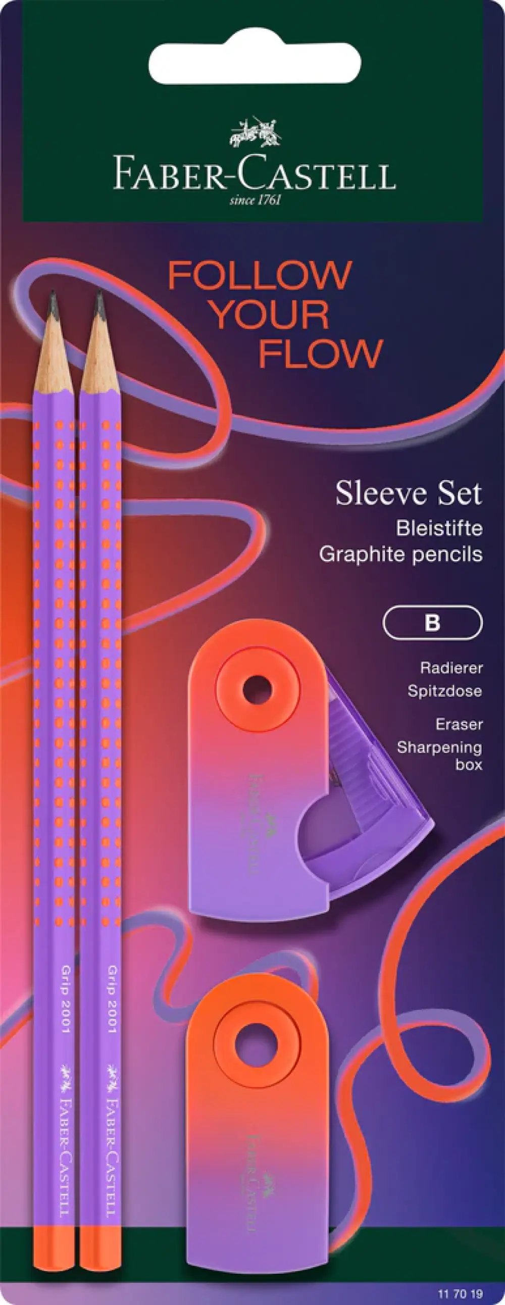 Skrivisett FABER CASTELL GRIP FLOWEDITION SLEEV PUNCHY MELON