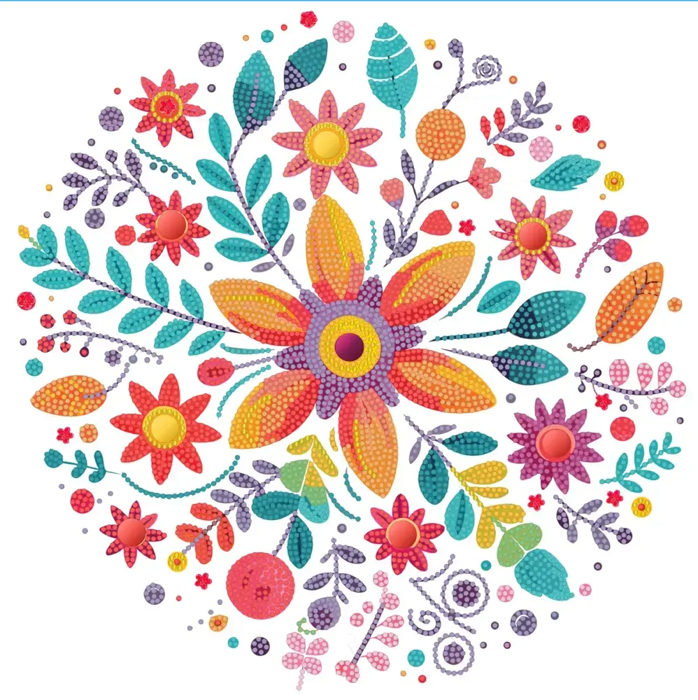 Diamond art MIX blomster 40 x 40 cm